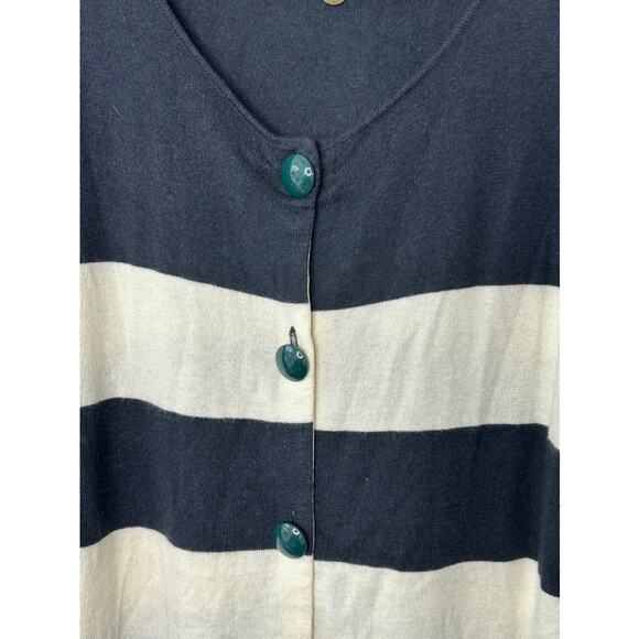 Isabella Sinclair Black & White Stripe Cardigan Chunky Buttons Women's  Large - Picture 4 of 9